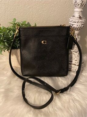 Coach Black Crossbody with Gold C Hardware